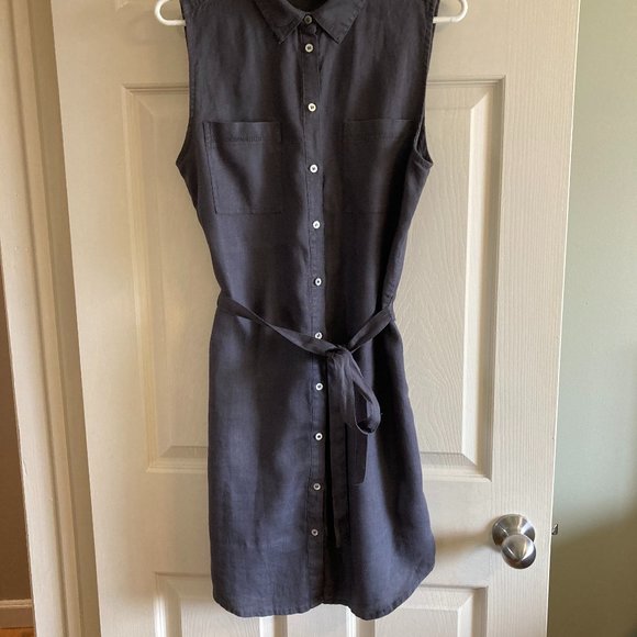 Charcoal Grey Sleeveless Linen Dress - EUC - Picture 2 of 7